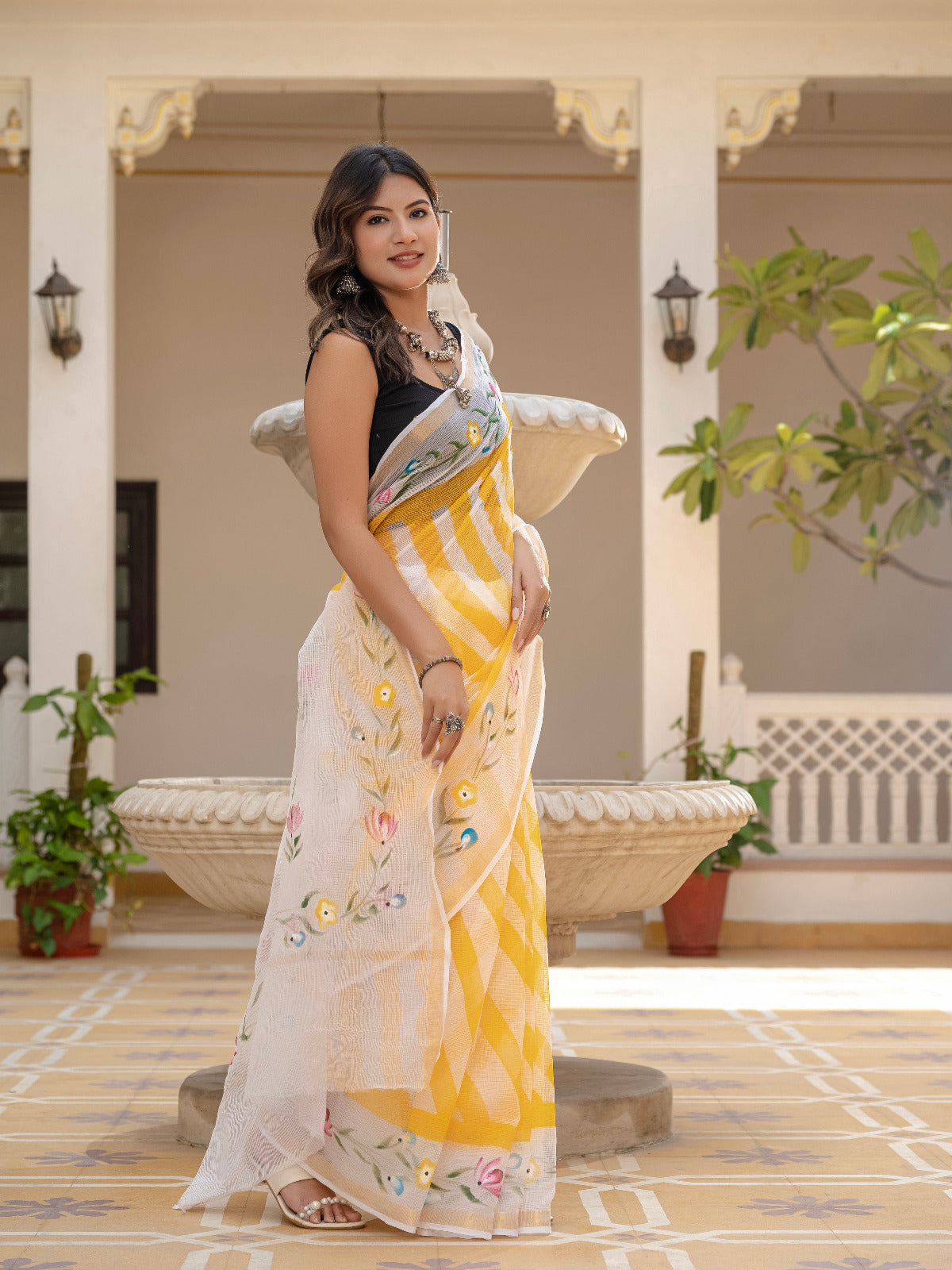 Traditional Kota Doria Saree | DC-7058