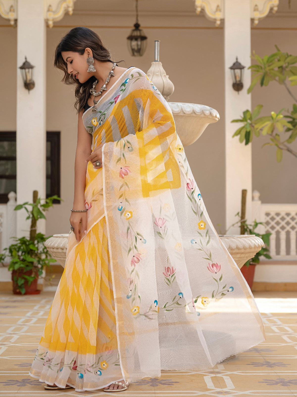 Traditional Kota Doria Saree | DC-7058
