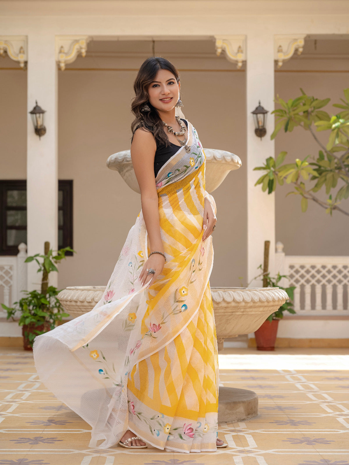 Traditional Kota Doria Saree | DC-7058