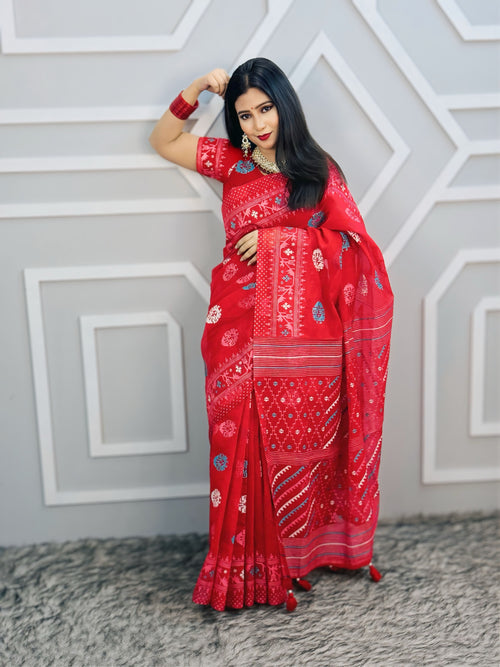 Halfsilk Saree With Blouse BS-8023