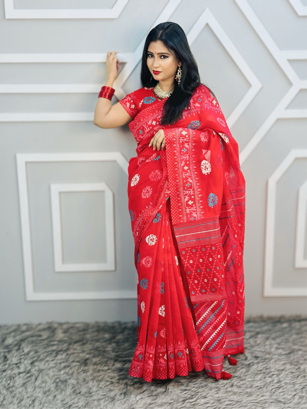 Halfsilk Saree With Blouse BS-8023
